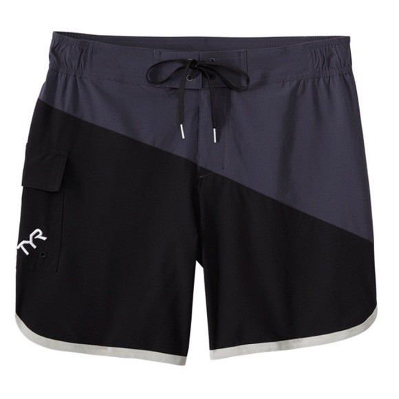 NWT TYR Men’s Board Short Swim Trunk Black/Grey 2XL - Picture 1 of 6
